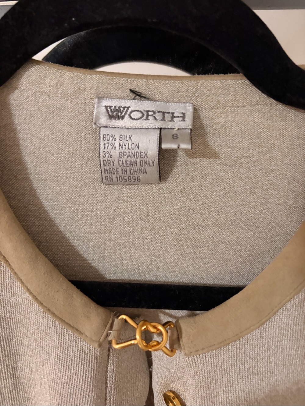 Worth Cream Silk-Blend Crewneck Sweater with Gold-Tone Clasp